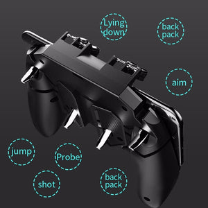 Gamepad AK66 com L1 L2 e R1 R2 Six Fingers PUBG Trigger Shooting Free Fire